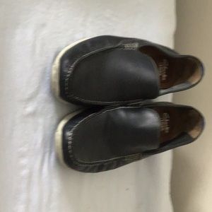 Clarks Men Navy Blue Leather Slip On Casual Shoes/ Size 9.5